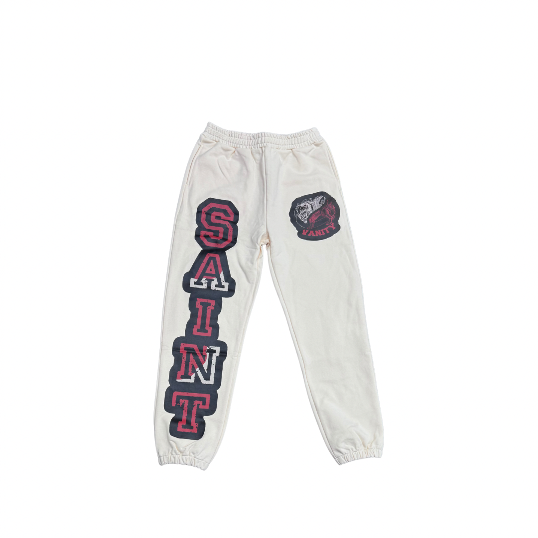 Saint Vanity Live Life in Vain Sweatpants Cream/Red