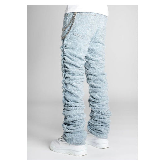 Guapi Jeans Sky Blue Super Stacks Chains