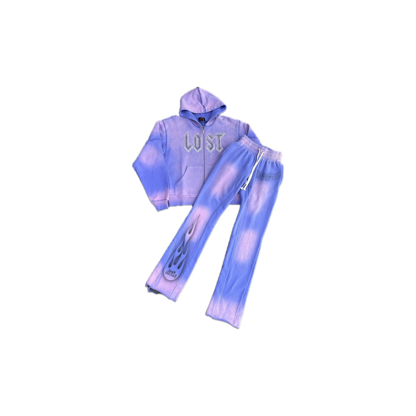 Lost Intricacy Solar Rhinestone Sweatsuit 'Purple'