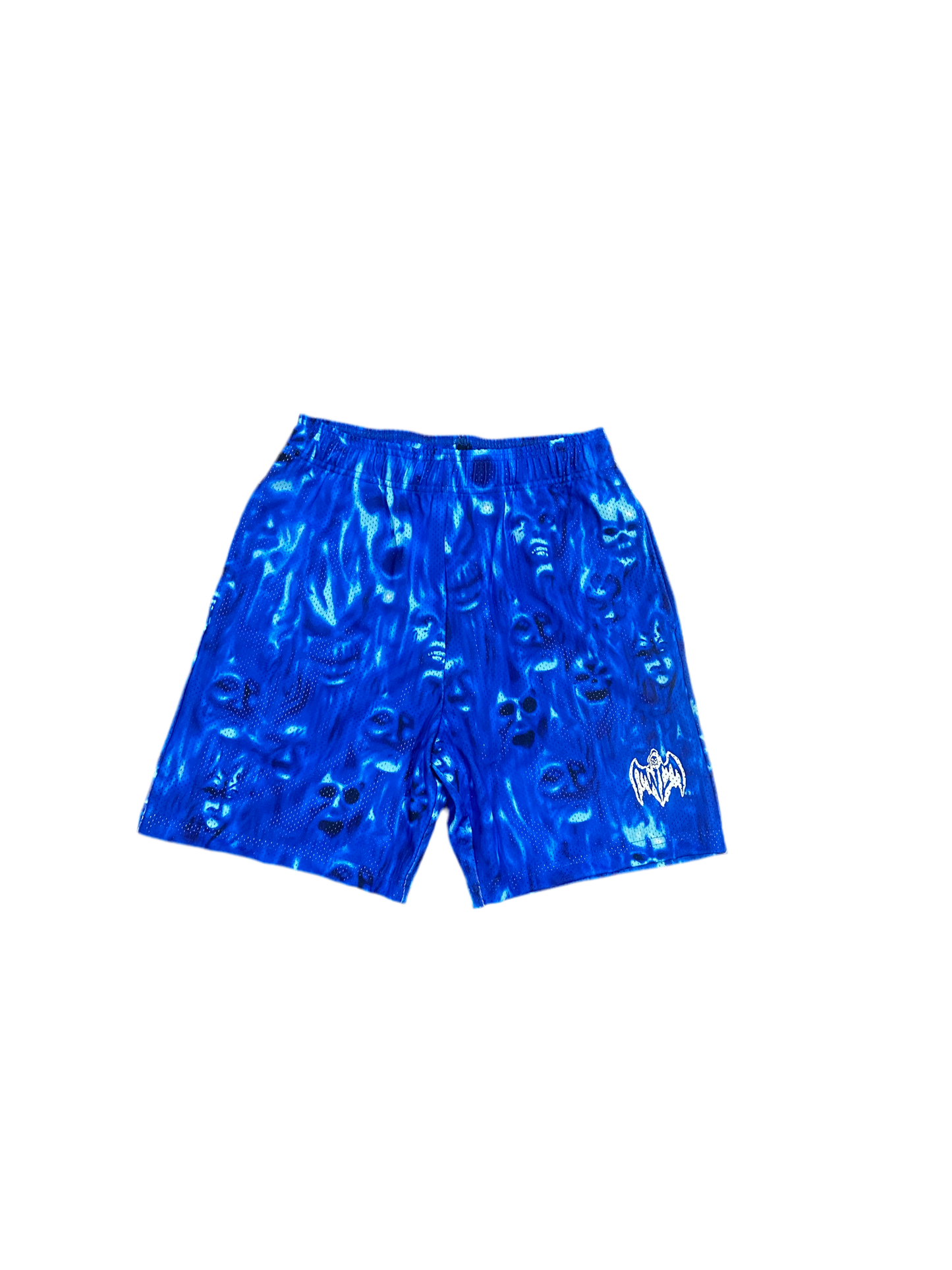 Warren Lotas Mesh Skull Shorts Blue