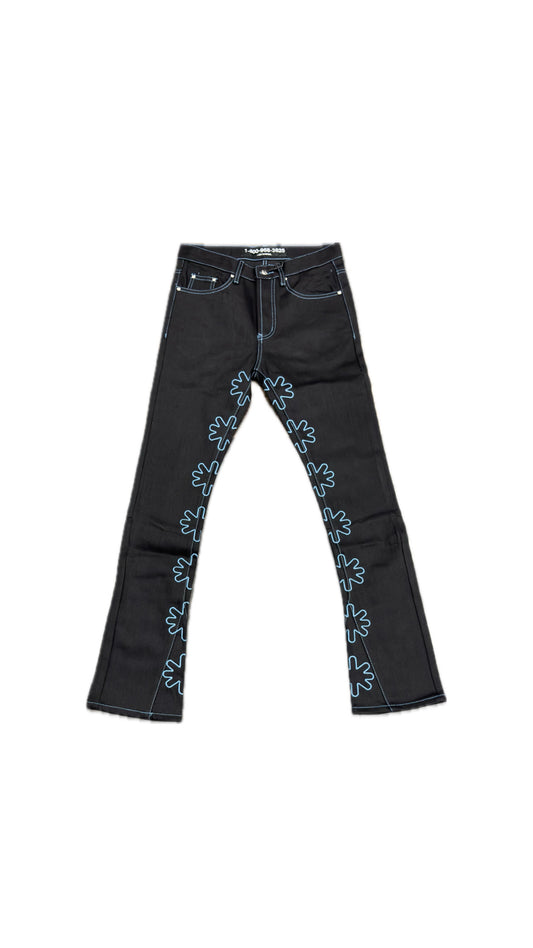 Lost Shadws Jeans Black/ Blue Outline