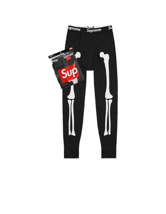 Supreme x Hanes Bones Thermal Pants- Black