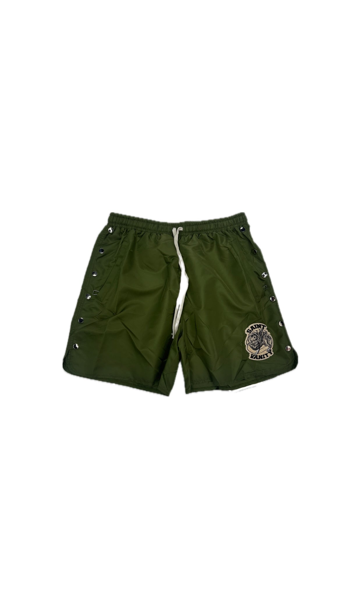 Saint Vanity Nylon Track Shorts Green