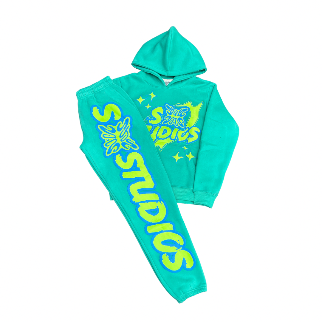 SB Studios Sweatsuit 'Turquoise/Green'