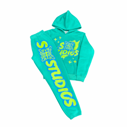 SB Studios Sweatsuit 'Turquoise/Green'