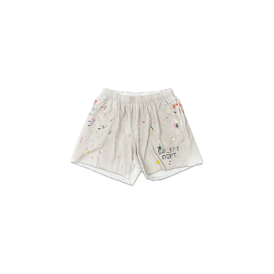 Gallery Dept Paint Splatter Shorts Tan