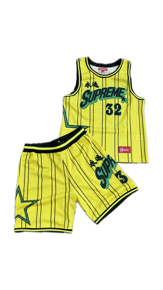 Supreme Star Basketball Jersey Set Brazil Yellow/ Green