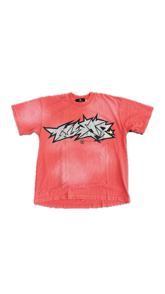 Hellstar Tee Cracked Paint Red