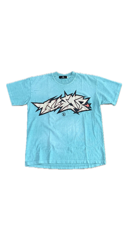 Hellstar Tee Cracked Paint Teal