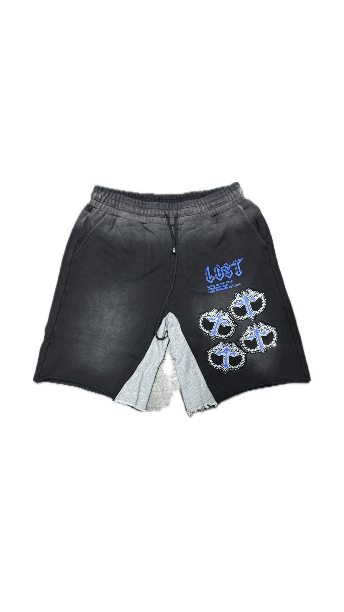 Lost Intricacy Sweat-shorts Rhinestone Black/Blue