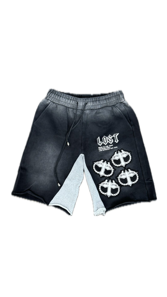 Lost Intricacy Sweat-shorts Rhinestone Black/White