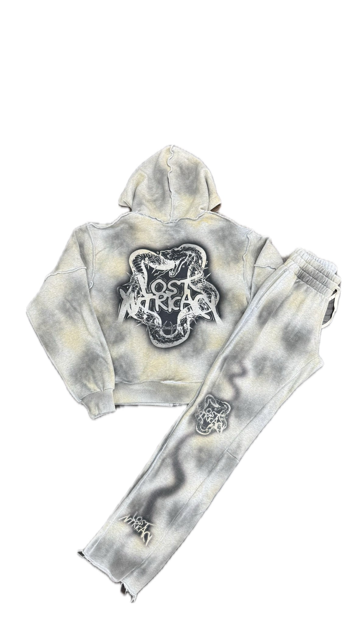 Lost Intricacy Solar Rhinestone Sweatsuit Grey