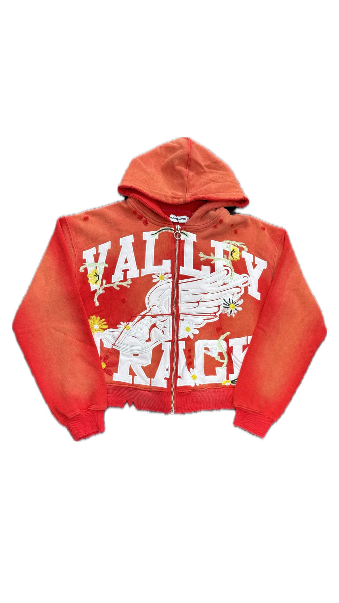 Vale Red Garden Zip Up Hoodie