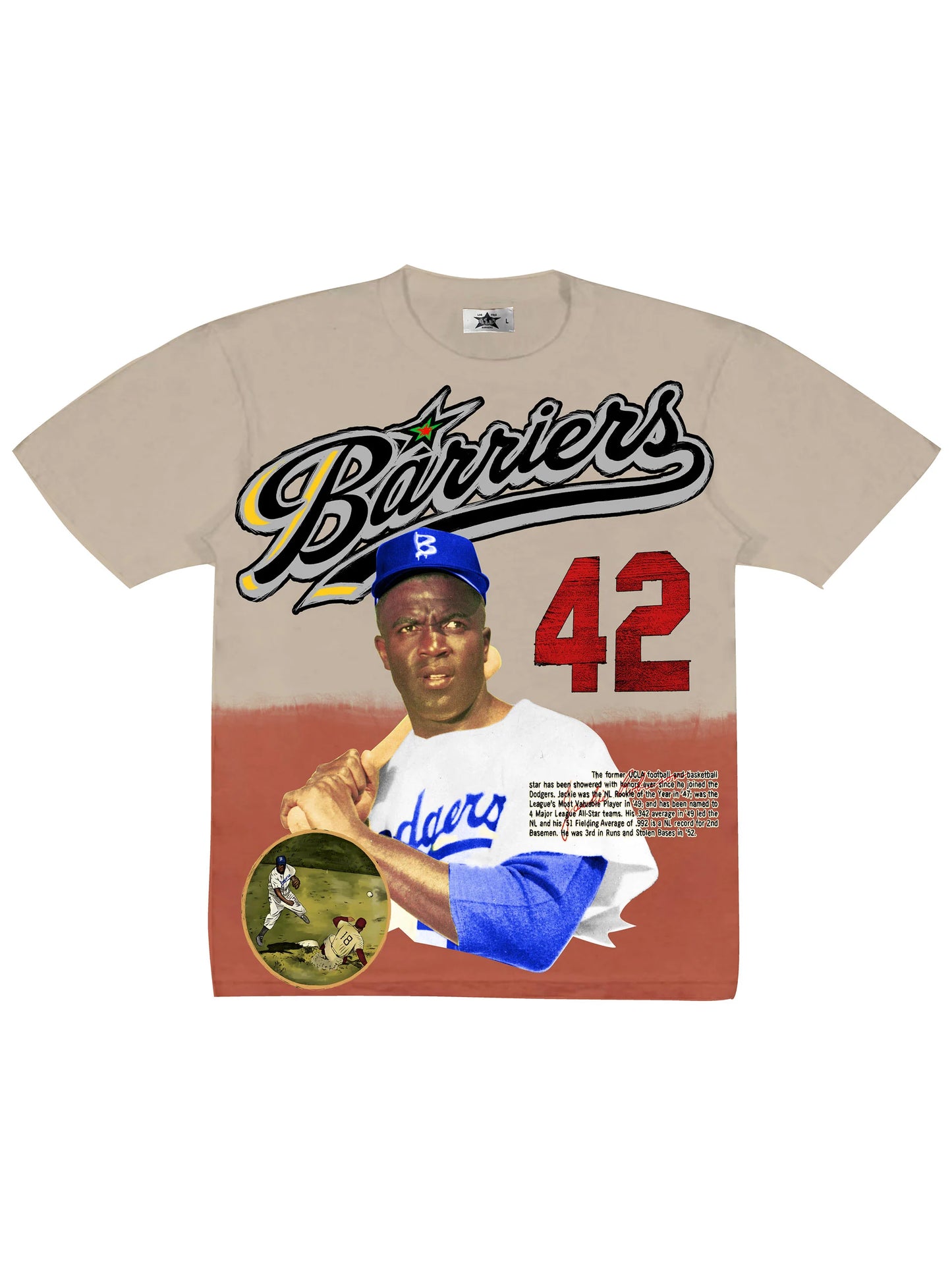 Barriers Jackie Robinson Tee Tan