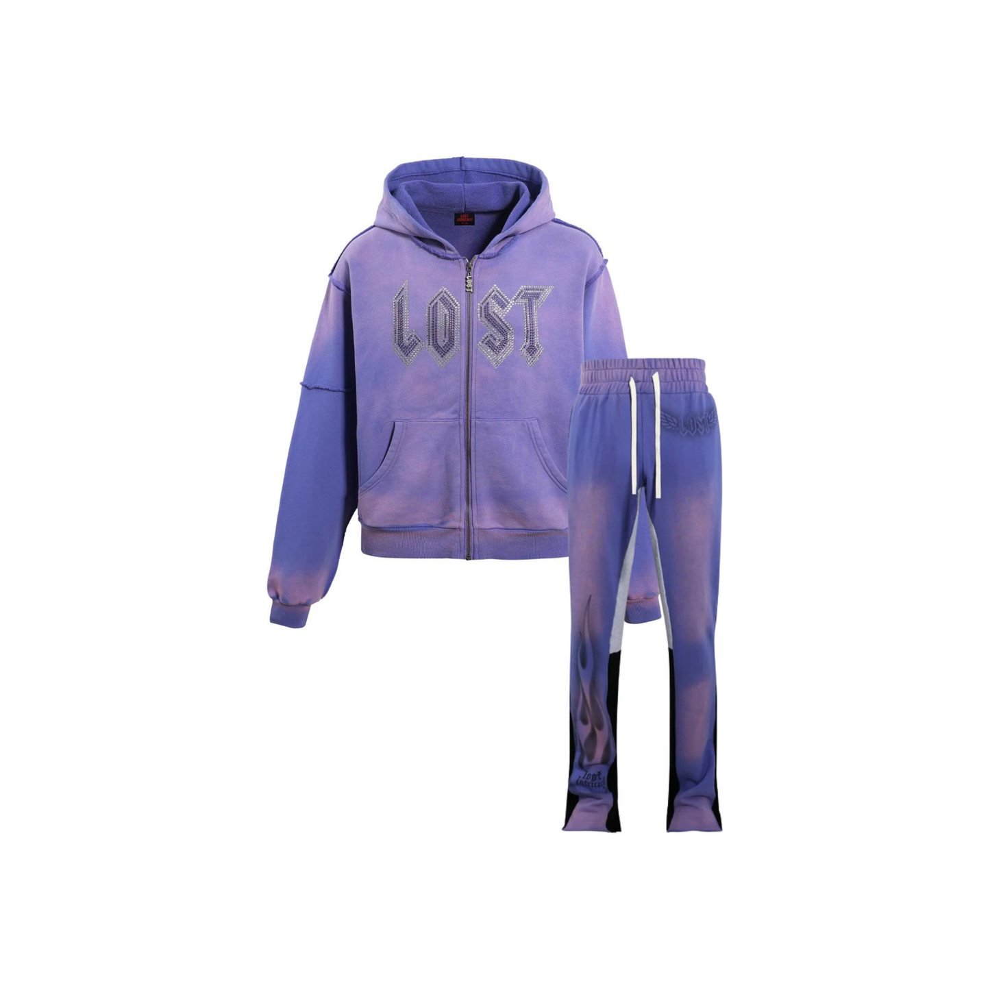 Lost Intricacy Solar Rhinestone Sweatsuit 'Lavender'